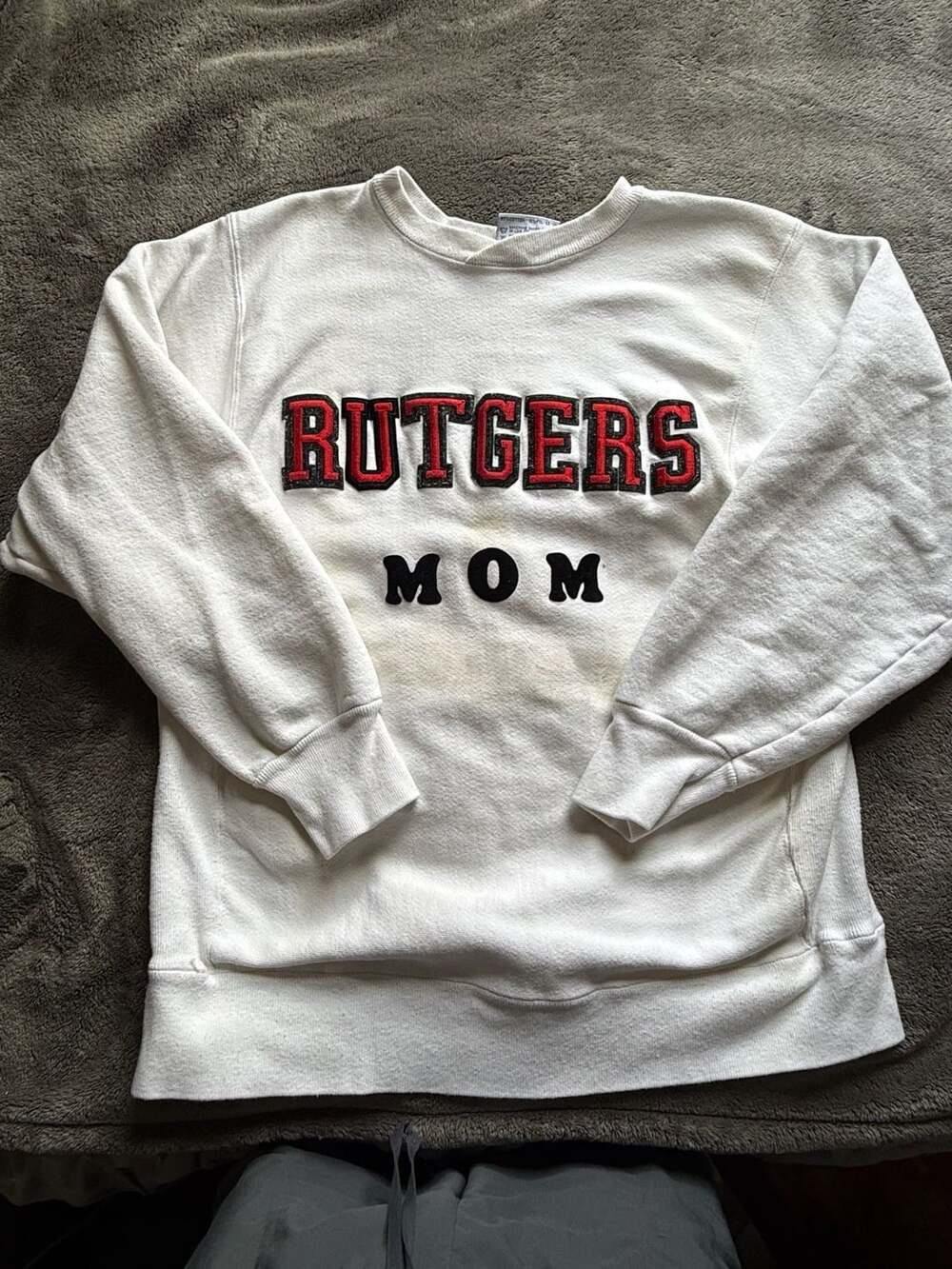 Hanes VINTAGE Sweatshirt L Rutgers University Gray Sweatshirt 80s